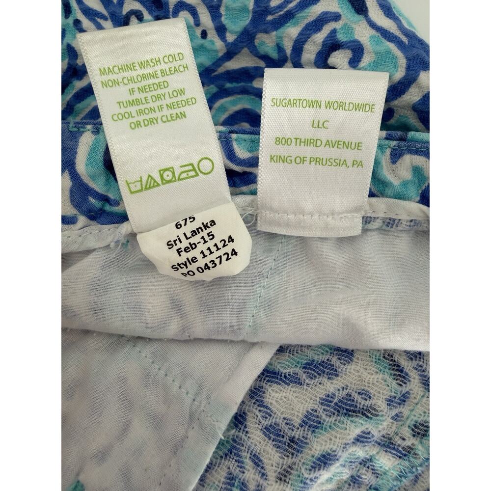 Lilly Pulitzer Adie Chino Shorts Womens 6 Chasing Tail Blue White 4" Inseam - Picture 7 of 8